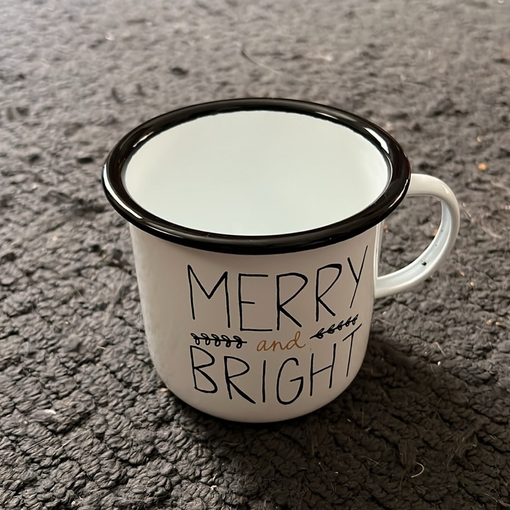 Large Merry and Bright Metal Mug